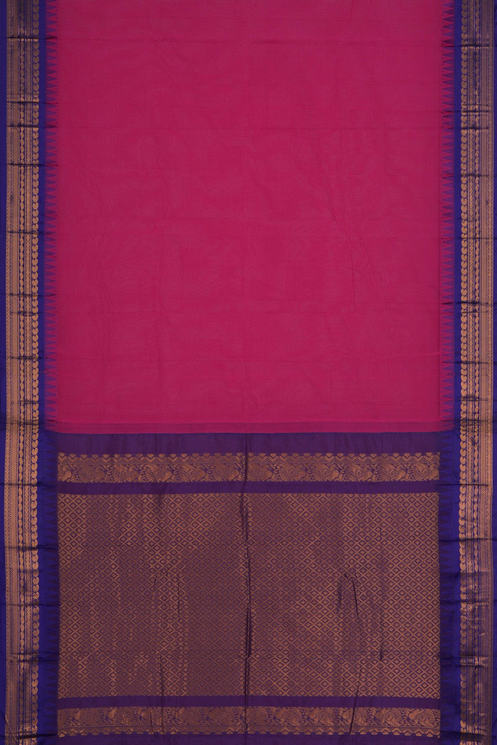 Image of Gadwal Cotton Pink Saree
